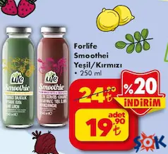 FORLİFE SMOOTHEİ YEŞİL/KIRMIZI 250 ML fiyat ve kampanya bilgisi